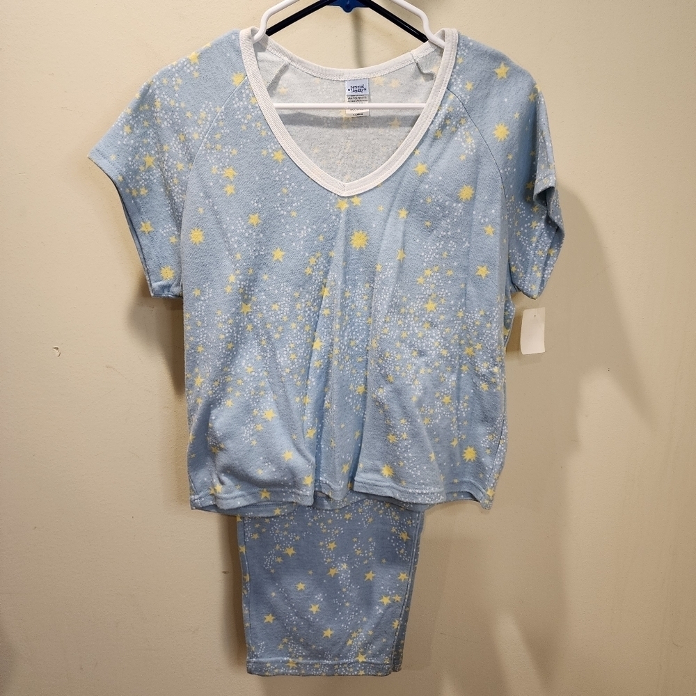 Personal Identity SKY blue and yellow stars 2 pieces pajama set size XLarge NWT